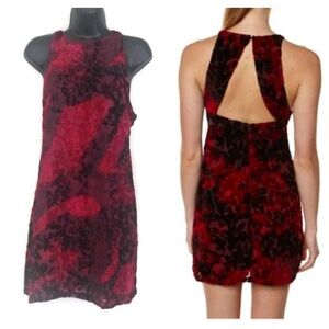 Some Days Lovin Red Velvet Burnout Mini Dress NWT